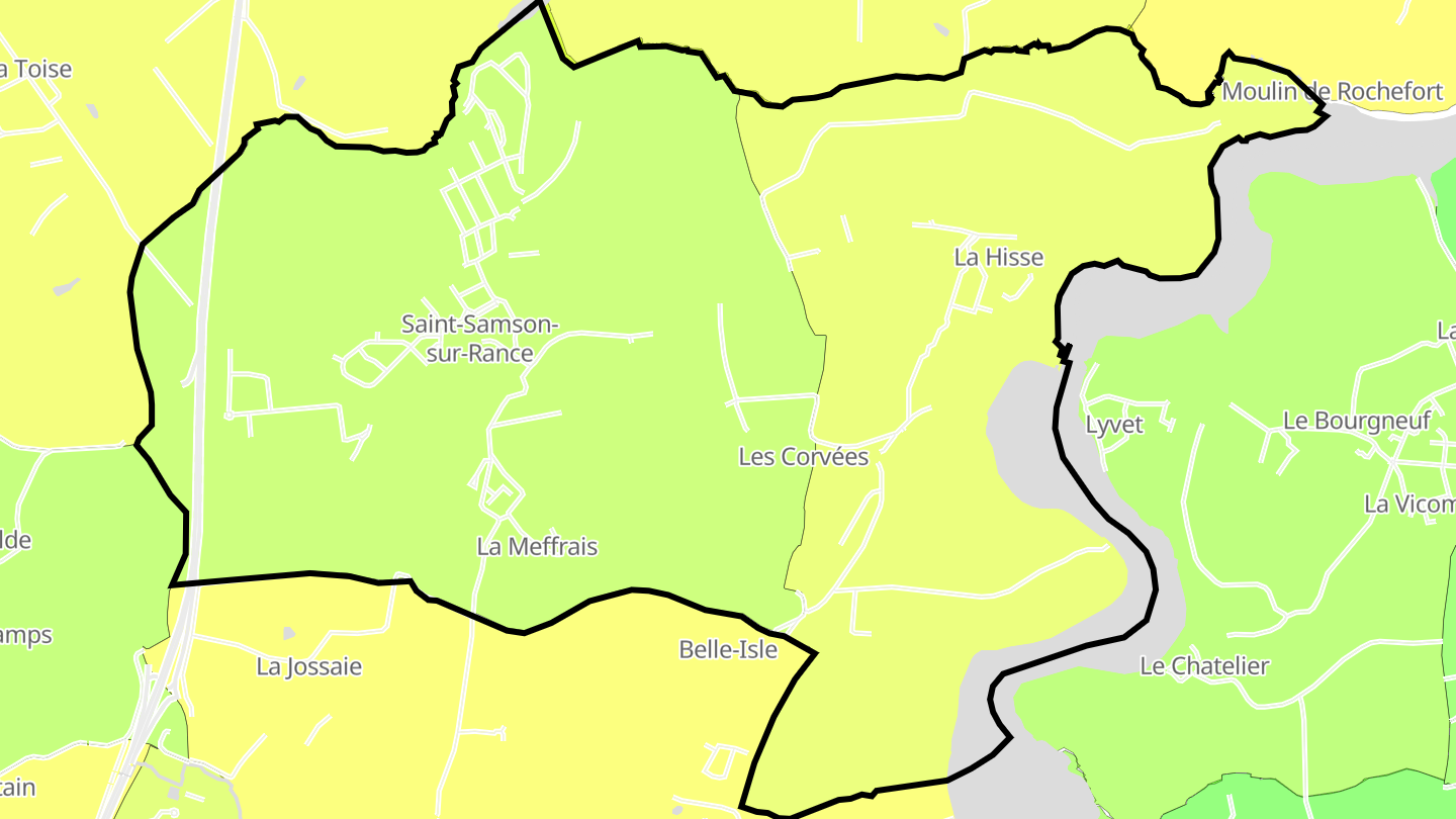 Carte des prix de l'immobilier Saint-Samson-sur-Rance