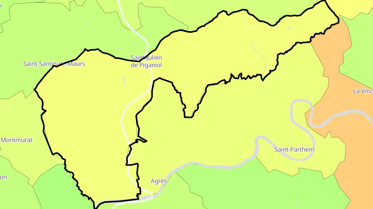 Carte des prix de l'immobilier Saint-Santin