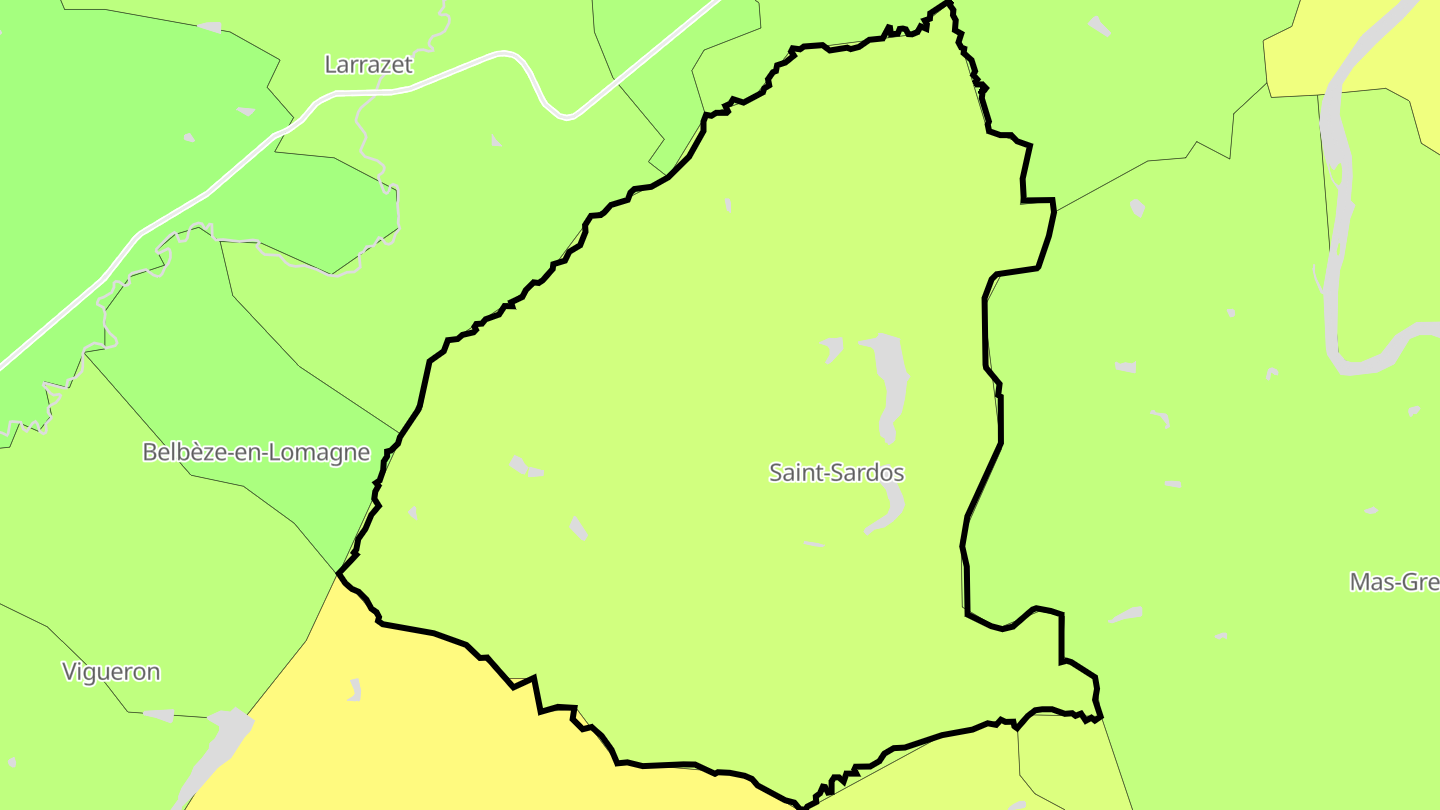 Carte des prix de l'immobilier Saint-Sardos