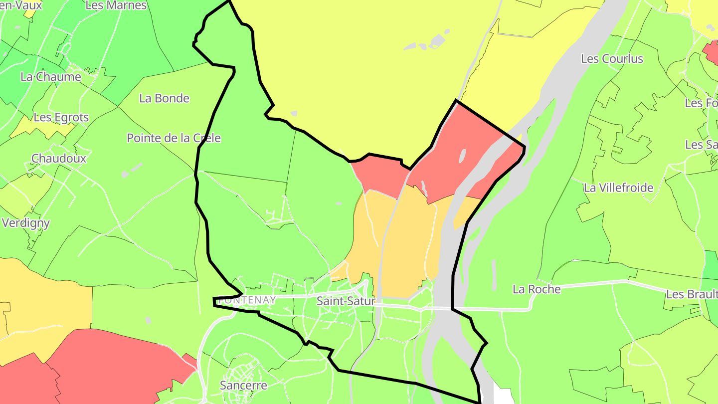 Carte des prix de l'immobilier Saint-Satur