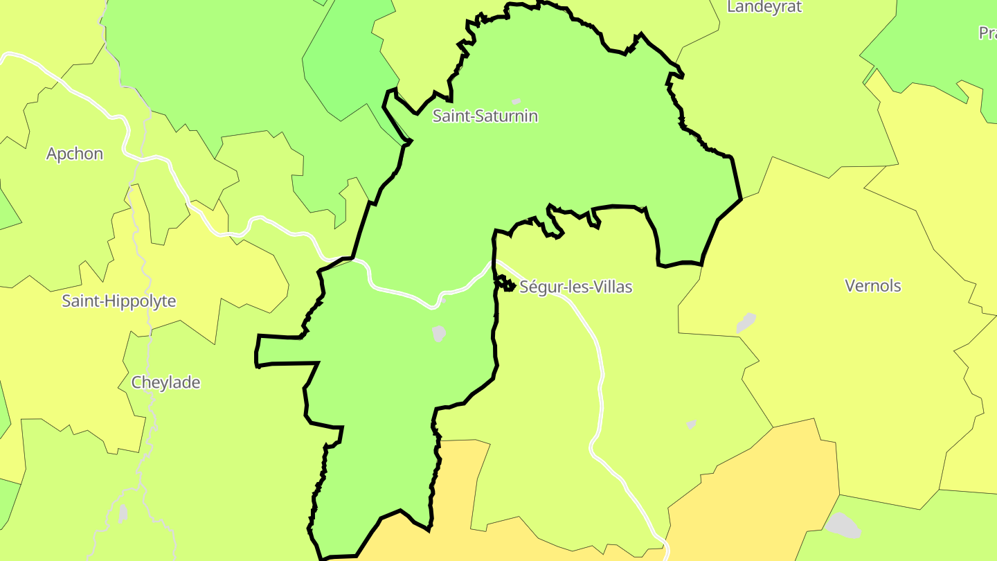 Carte des prix de l'immobilier Saint-Saturnin
