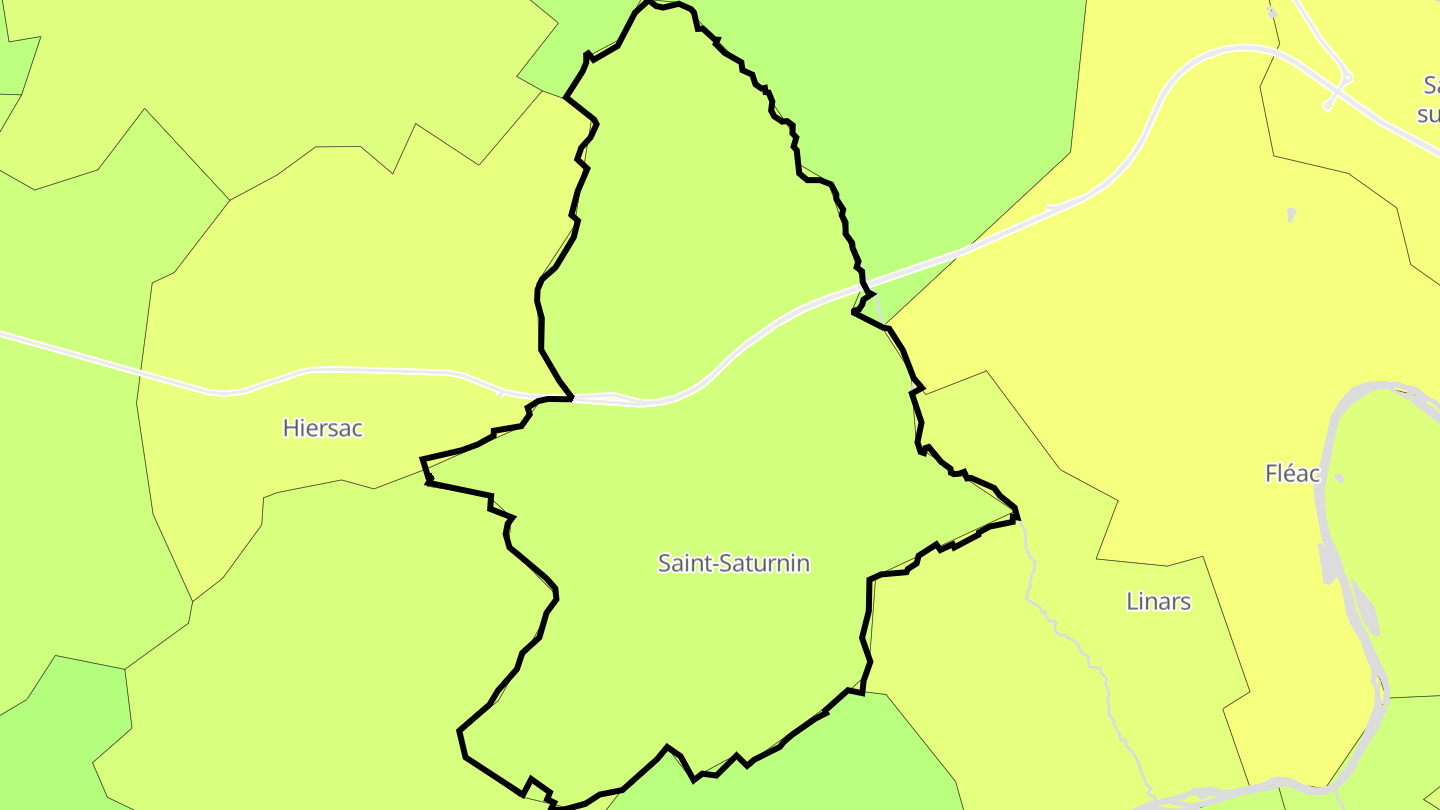 Carte des prix de l'immobilier Saint-Saturnin