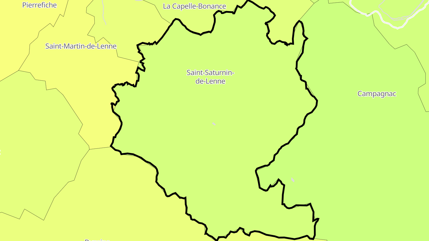 Carte des prix de l'immobilier Saint-Saturnin-de-Lenne