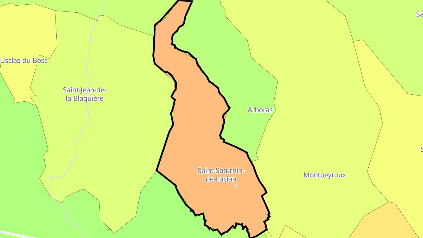 Carte des prix de l'immobilier Saint-Saturnin-de-Lucian