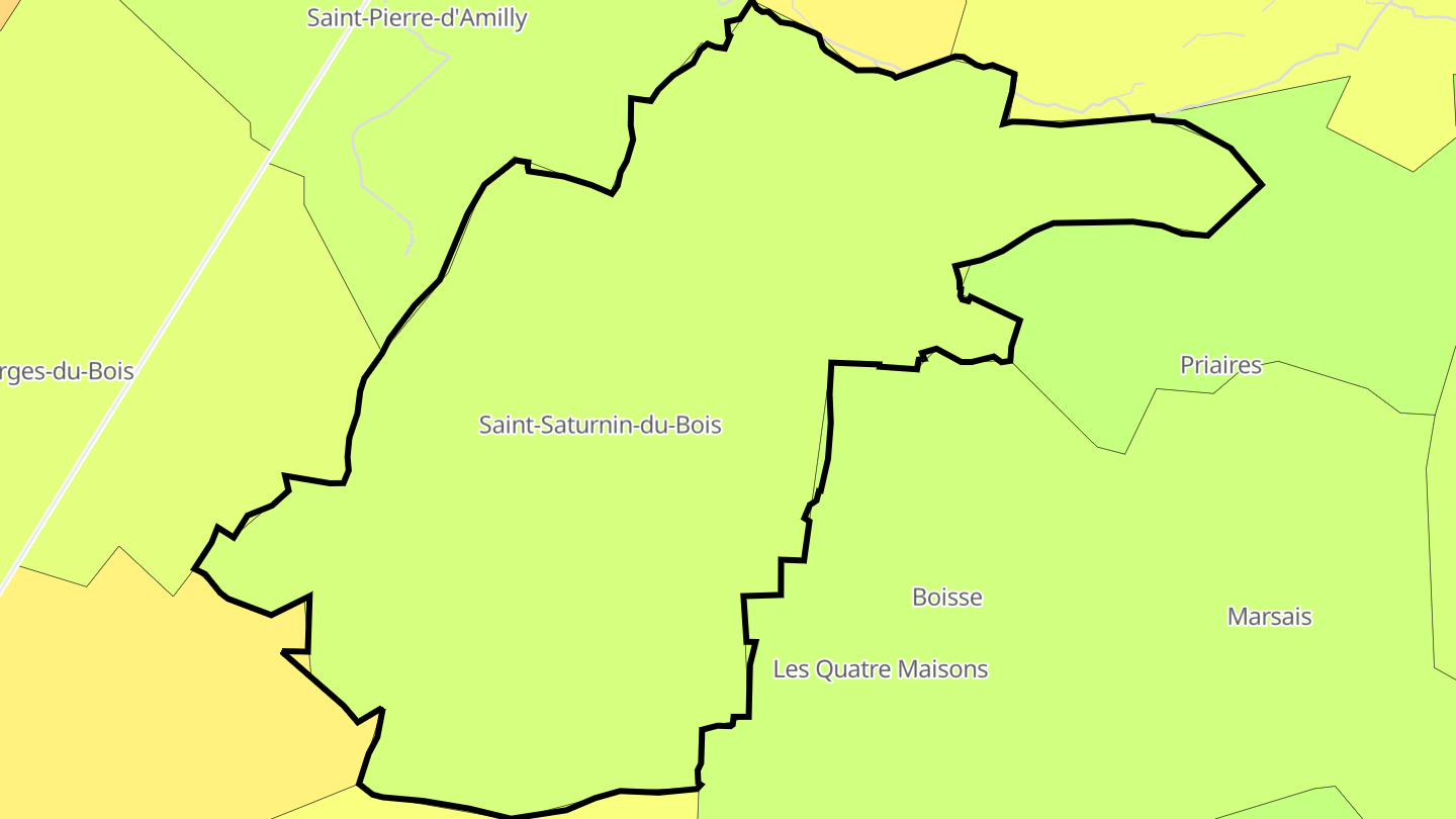 Carte des prix de l'immobilier Saint-Saturnin-du-Bois