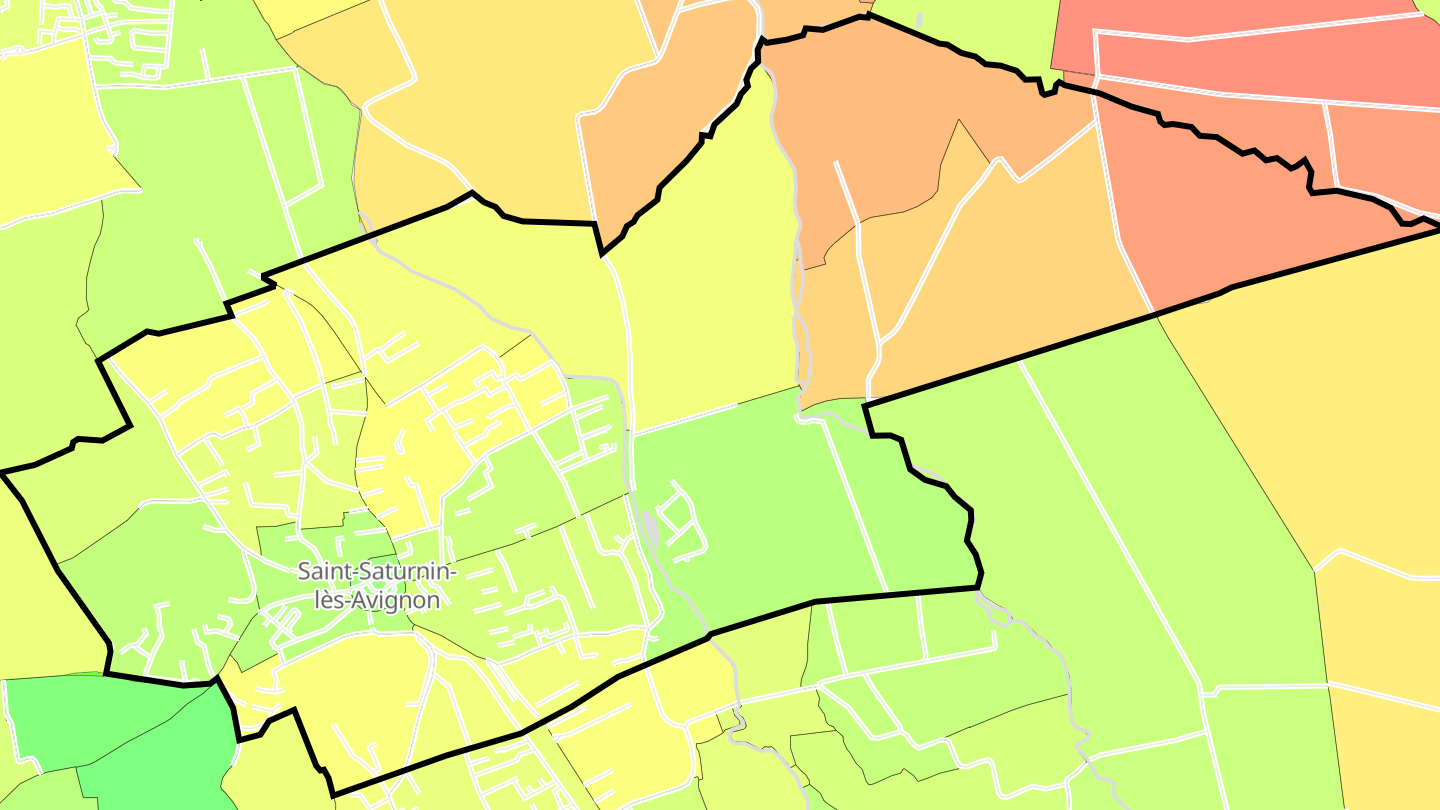 Carte des prix de l'immobilier Saint-Saturnin-lès-Avignon