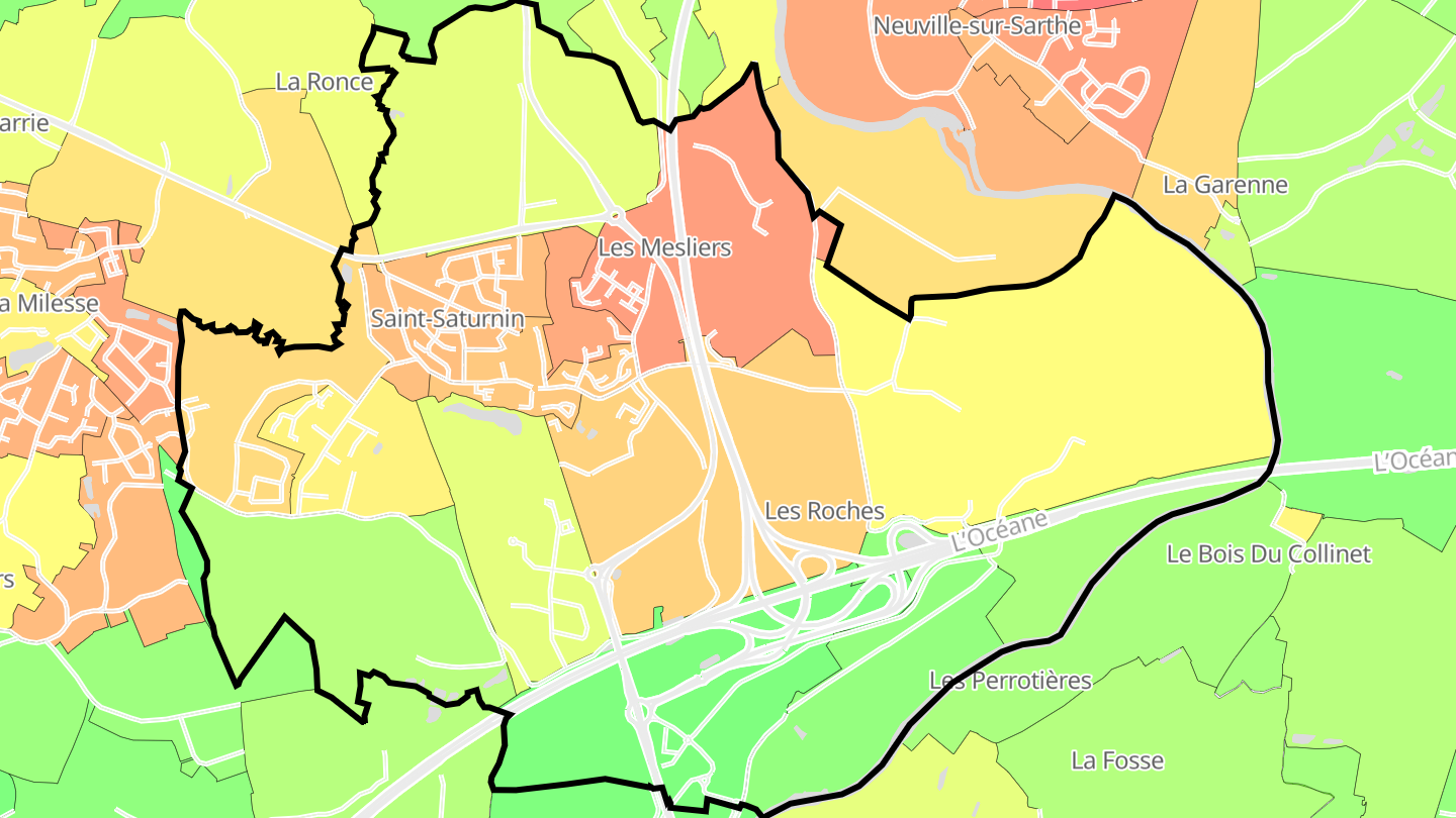 Carte des prix de l'immobilier Saint-Saturnin