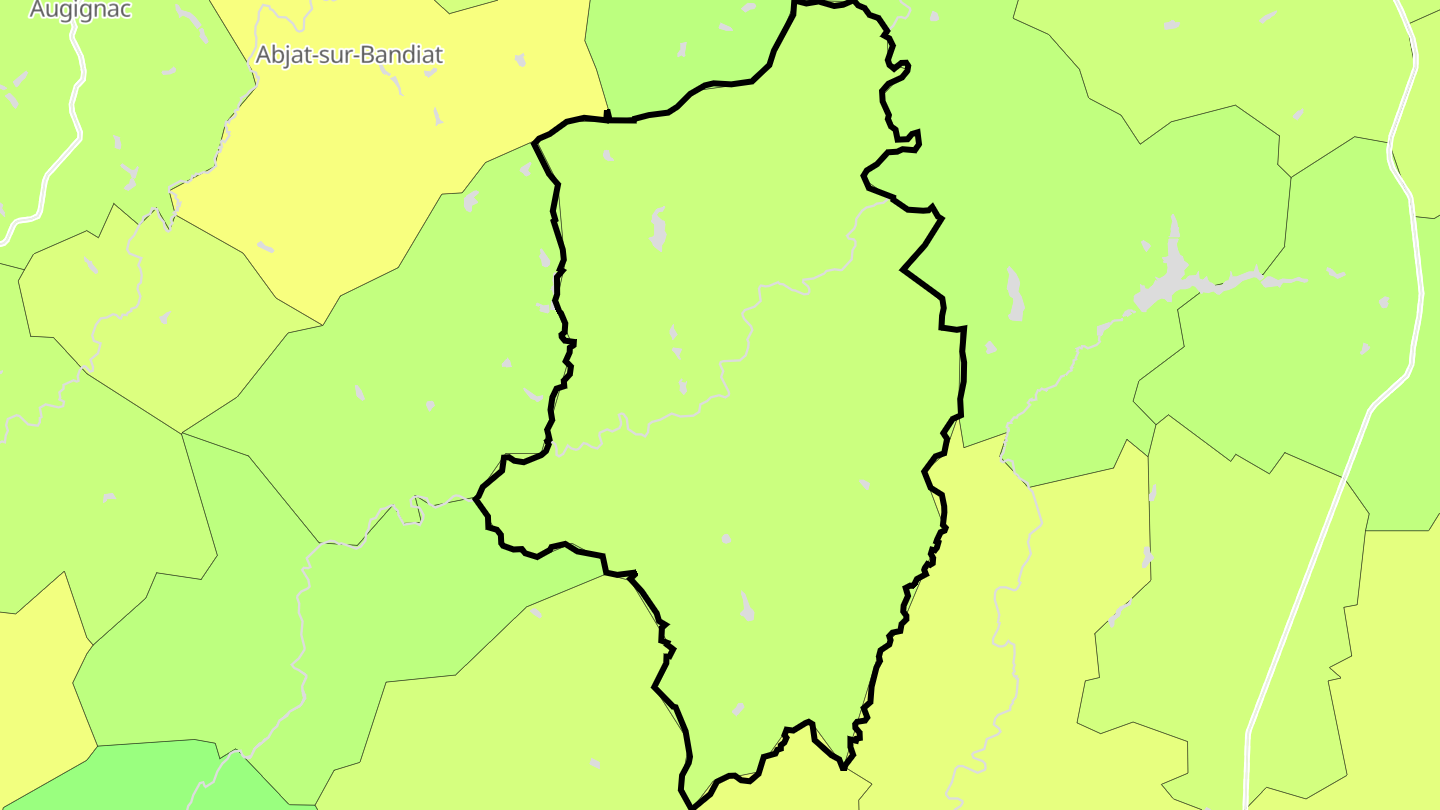 Carte des prix de l'immobilier Saint-Saud-Lacoussière