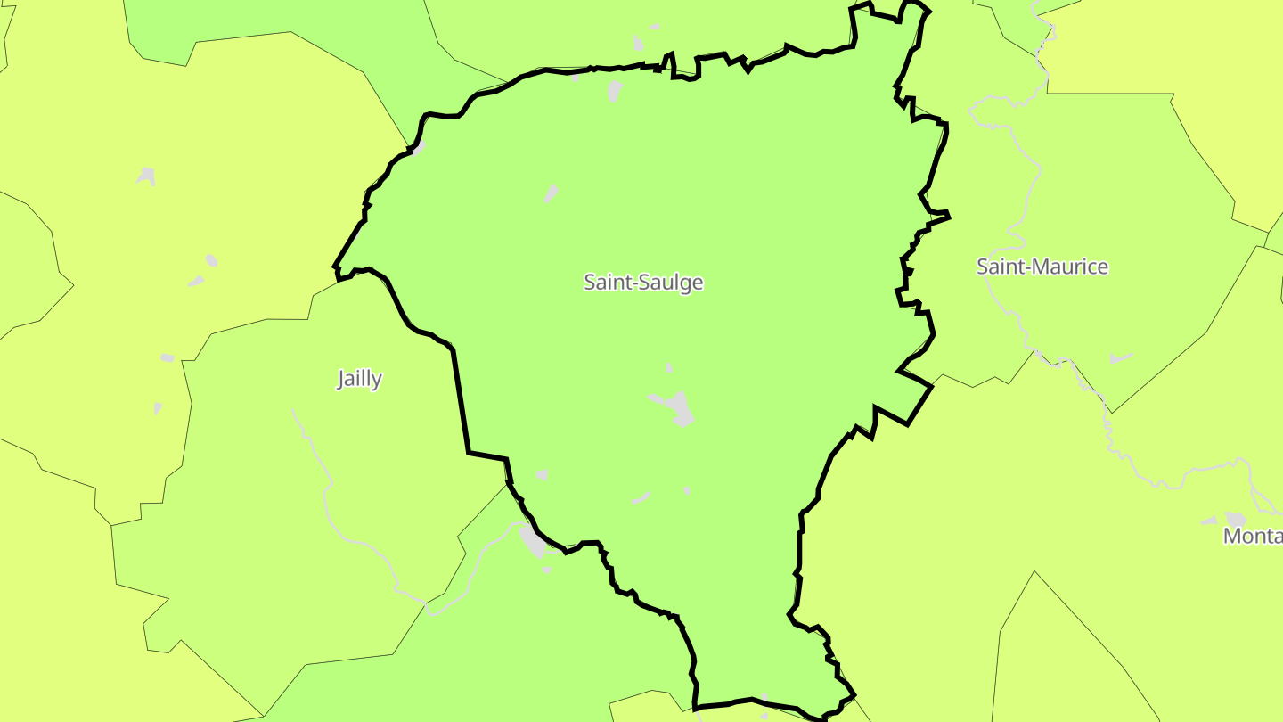 Carte des prix de l'immobilier Saint-Saulge