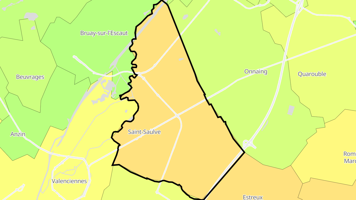 Carte des prix de l'immobilier Saint-Saulve