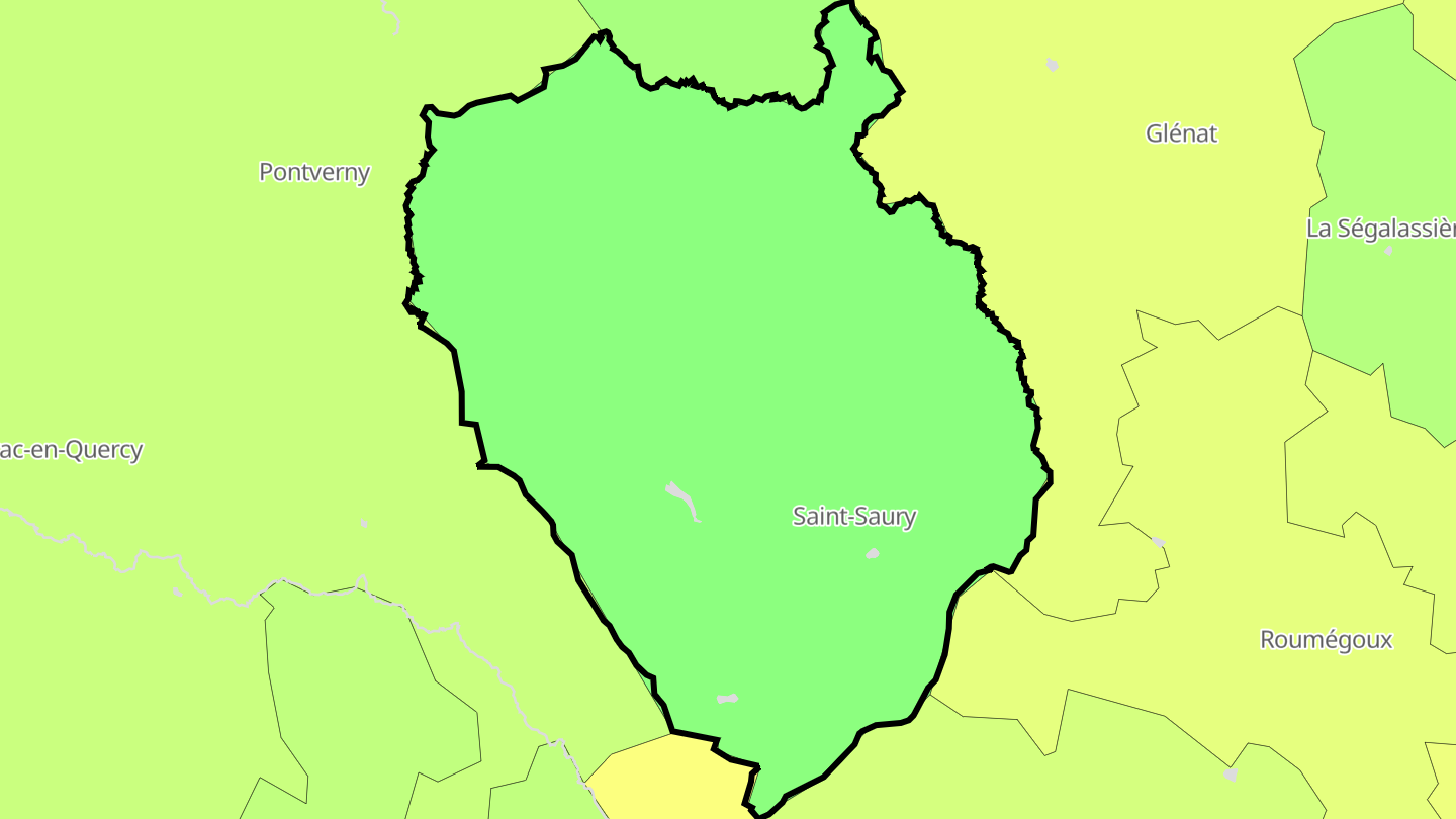 Carte des prix de l'immobilier Saint-Saury