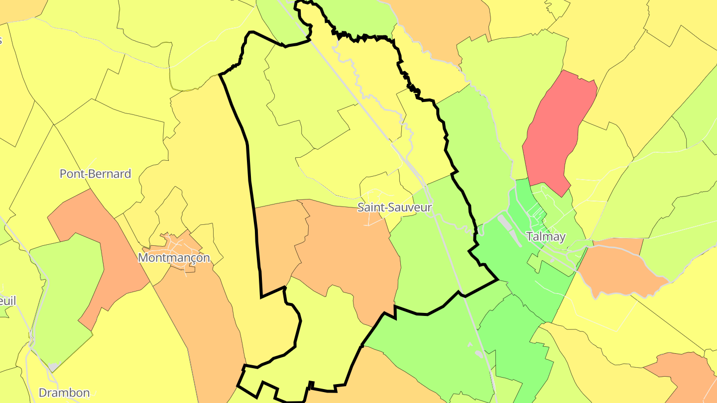 Carte des prix de l'immobilier Saint-Sauveur