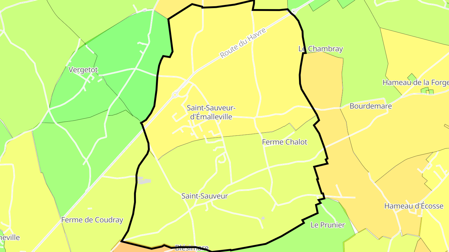 Carte des prix de l'immobilier Saint-Sauveur-d'Émalleville