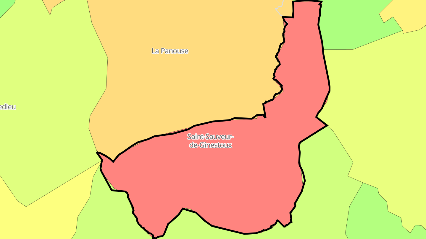 Carte des prix de l'immobilier Saint-Sauveur-de-Ginestoux