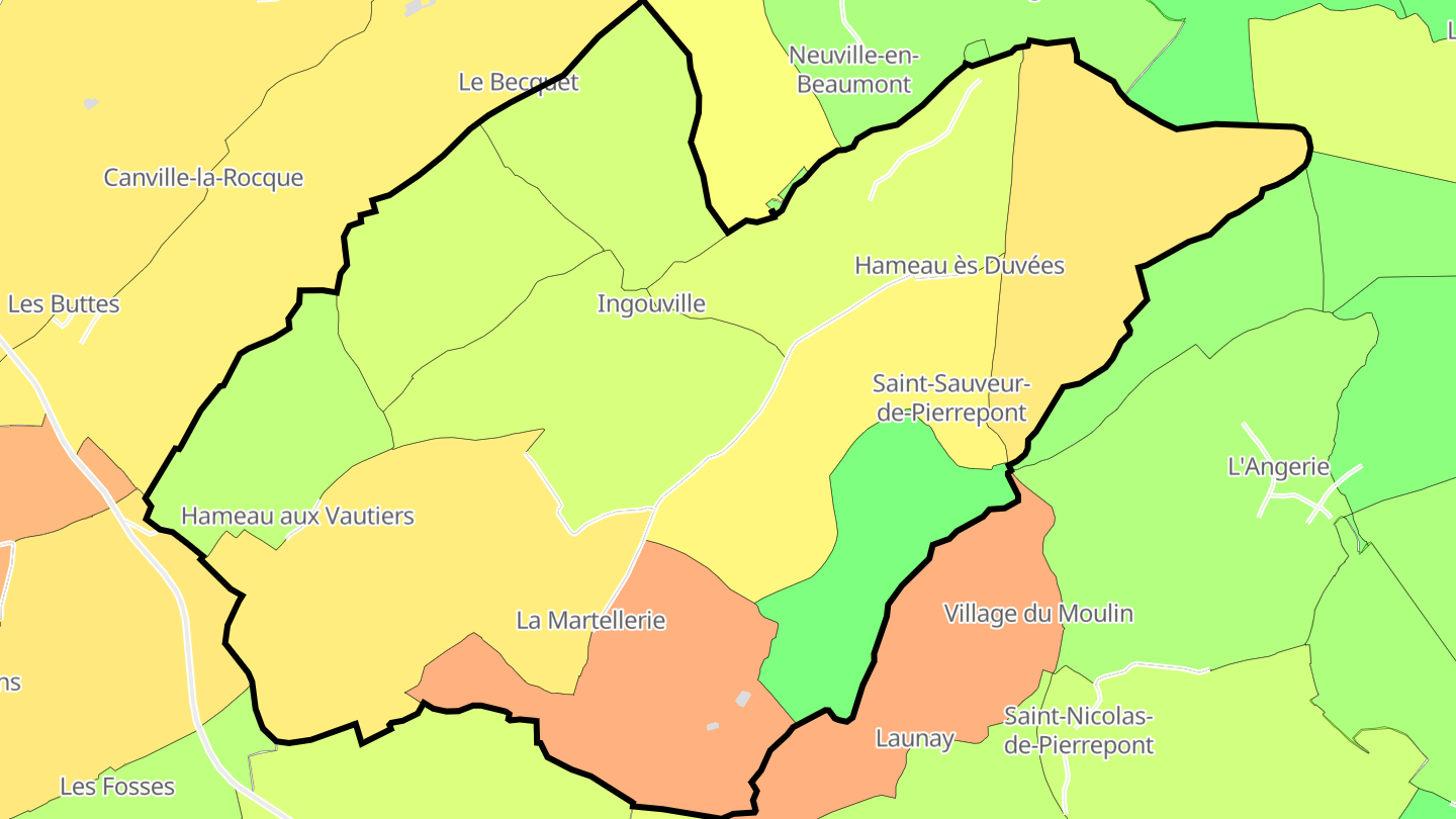 Carte des prix de l'immobilier Saint-Sauveur-de-Pierrepont