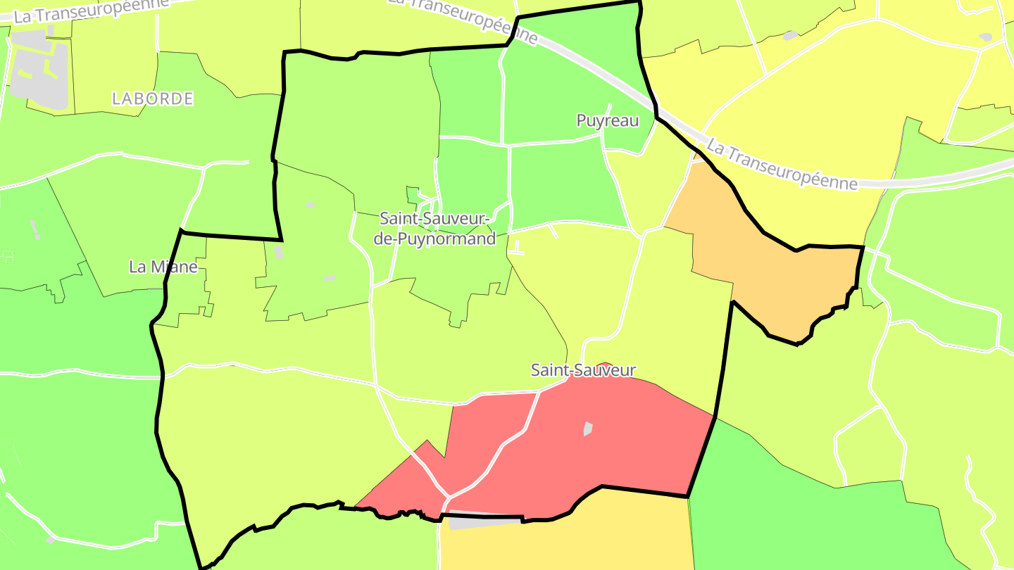 Carte des prix de l'immobilier Saint-Sauveur-de-Puynormand