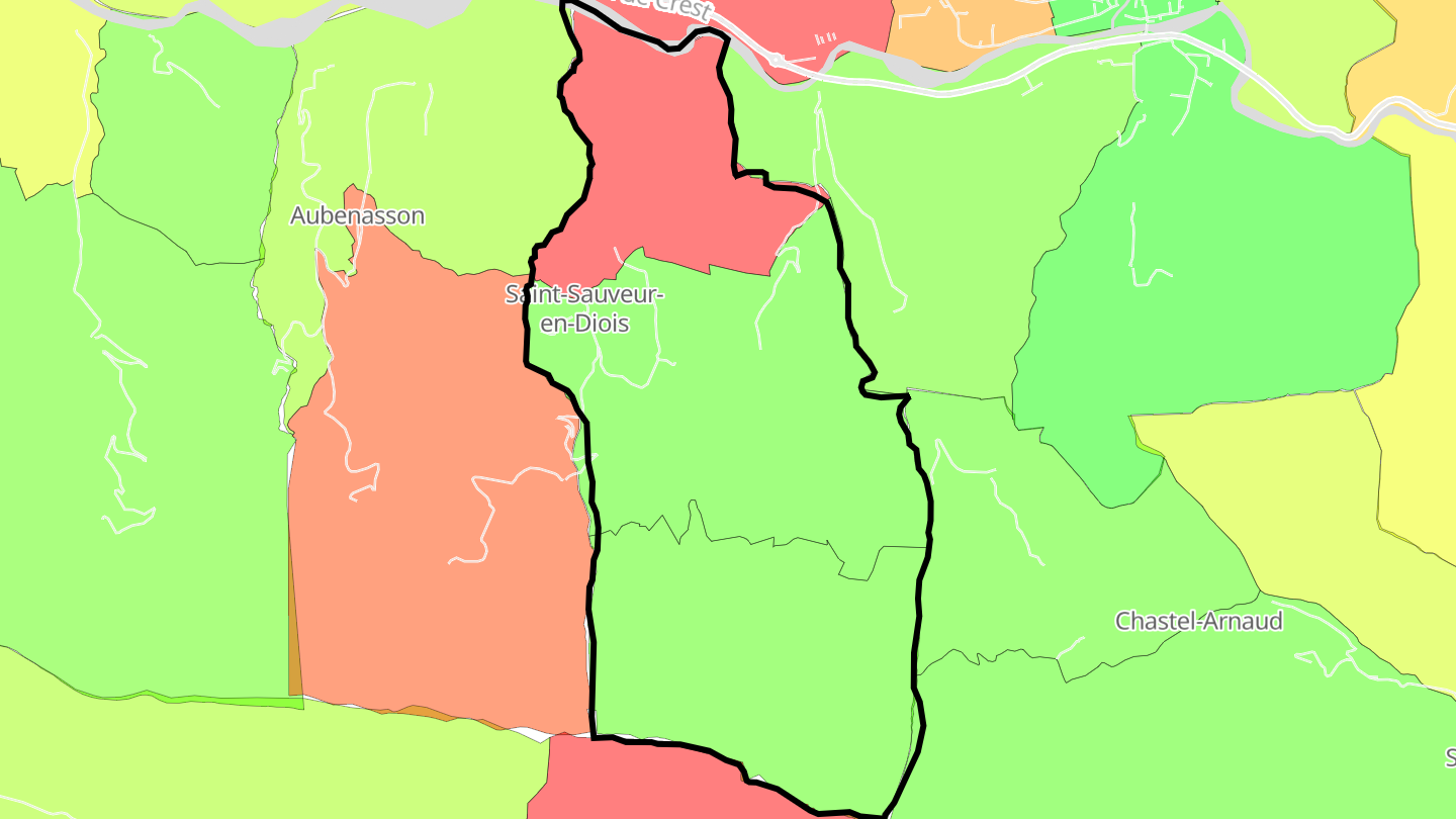 Carte des prix de l'immobilier Saint-Sauveur-en-Diois