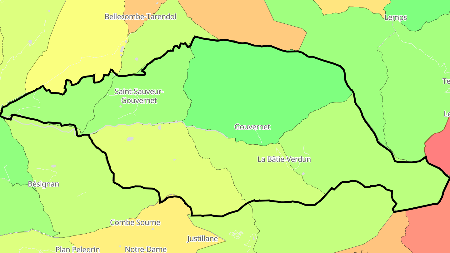 Carte des prix de l'immobilier Saint-Sauveur-Gouvernet