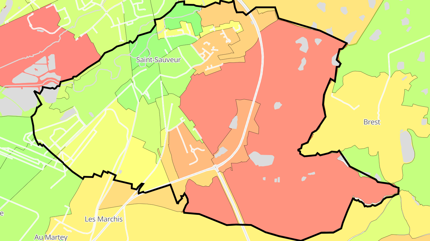 Carte des prix de l'immobilier Saint-Sauveur