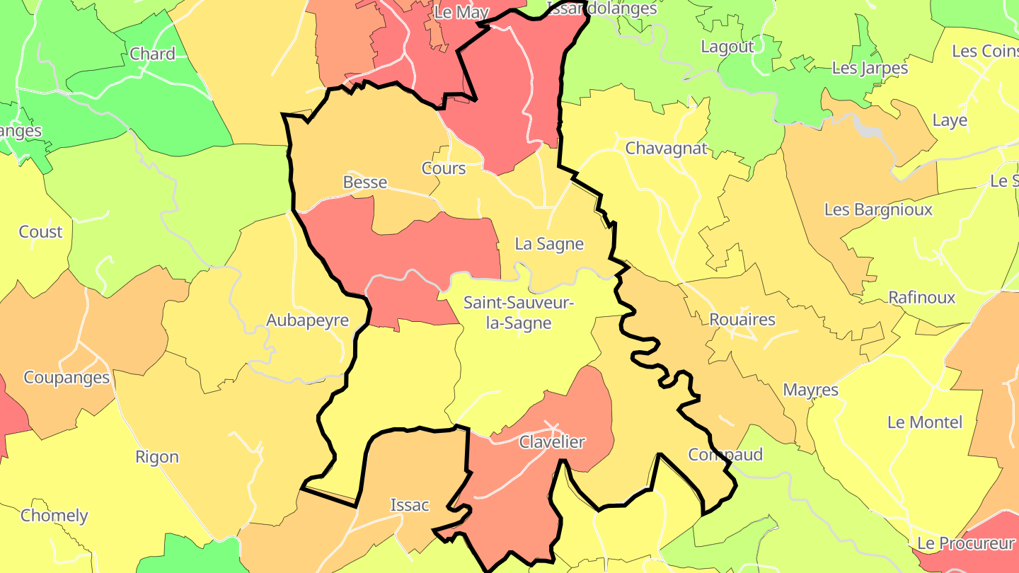 Carte des prix de l'immobilier Saint-Sauveur-la-Sagne