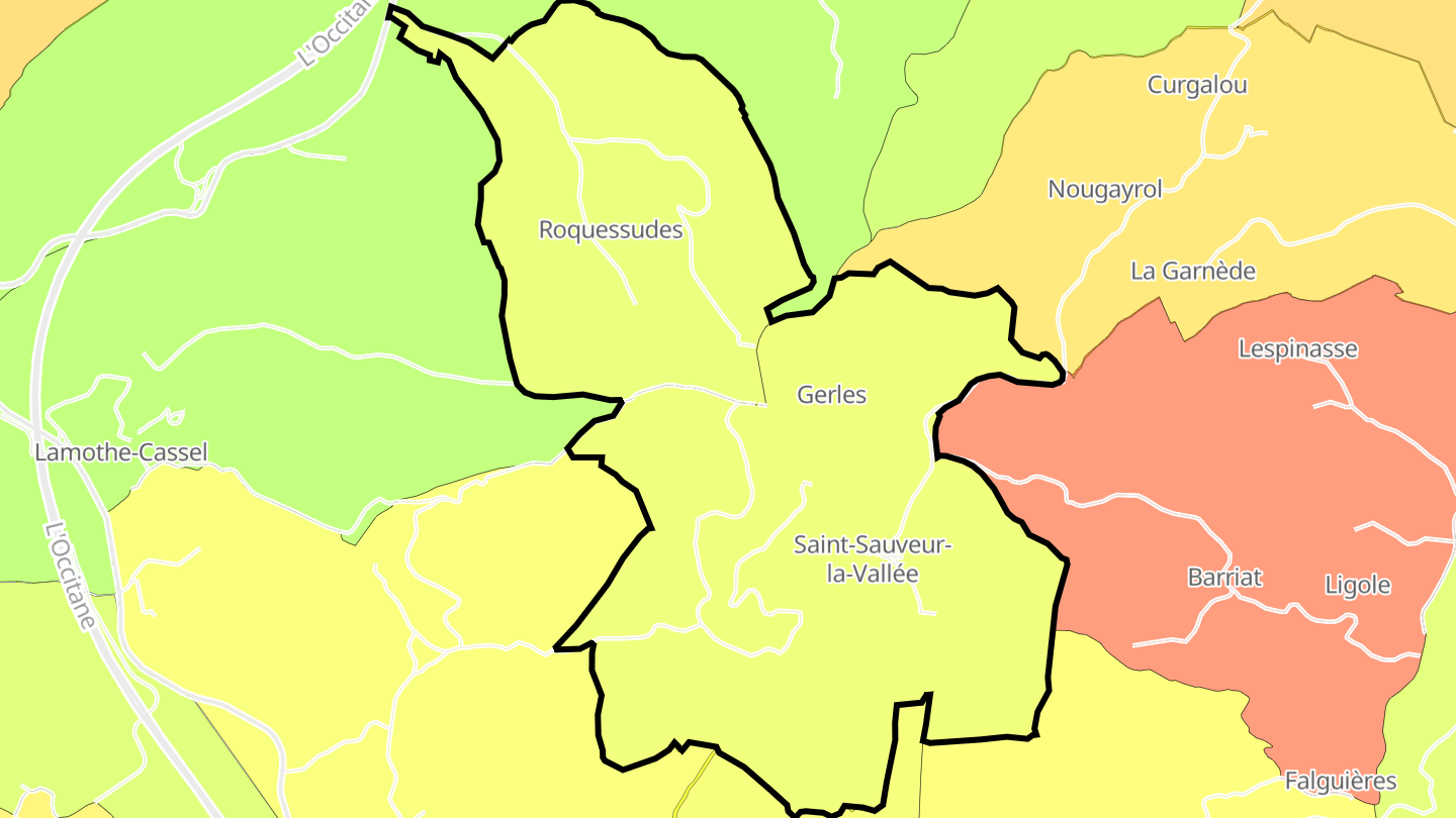 Carte des prix de l'immobilier Saint-Sauveur-la-Vallée