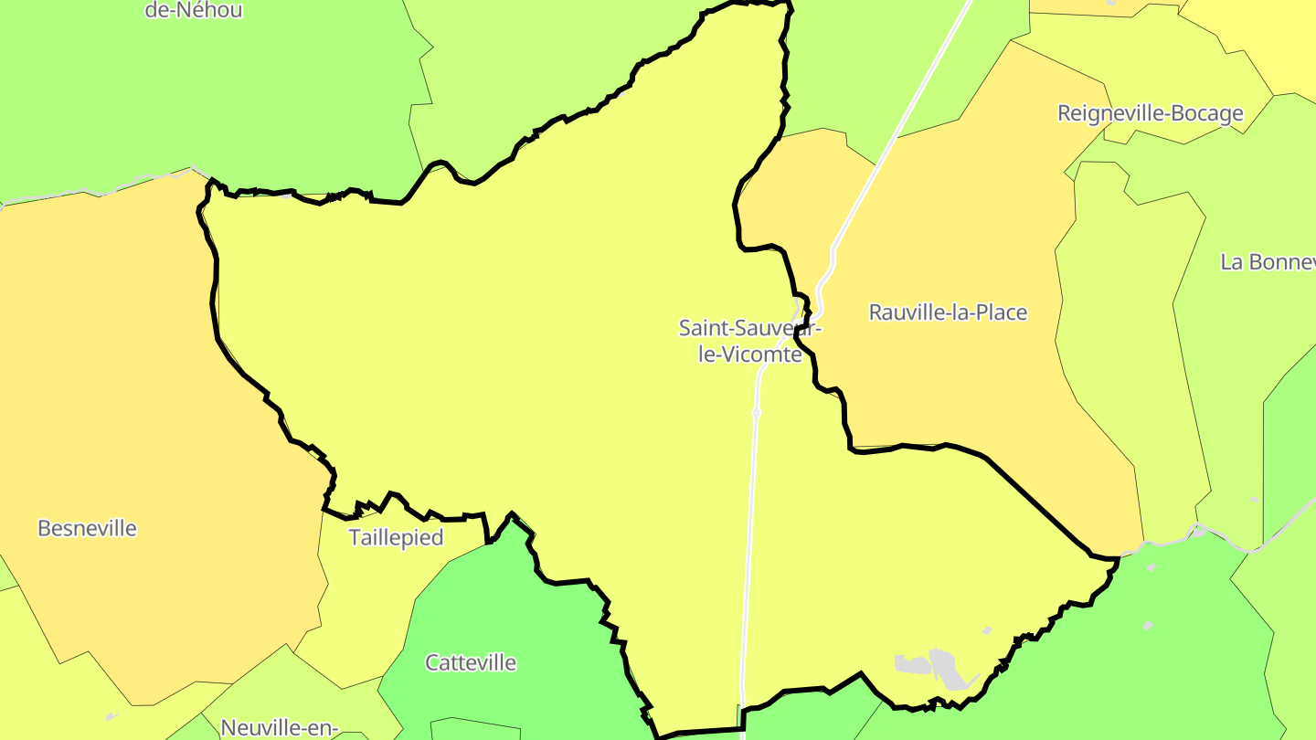 Carte des prix de l'immobilier Saint-Sauveur-le-Vicomte