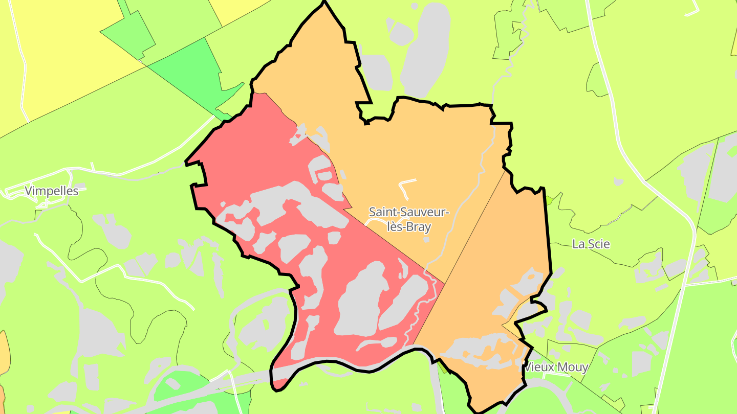 Carte des prix de l'immobilier Saint-Sauveur-lès-Bray
