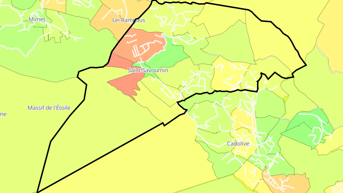 Carte des prix de l'immobilier Saint-Savournin