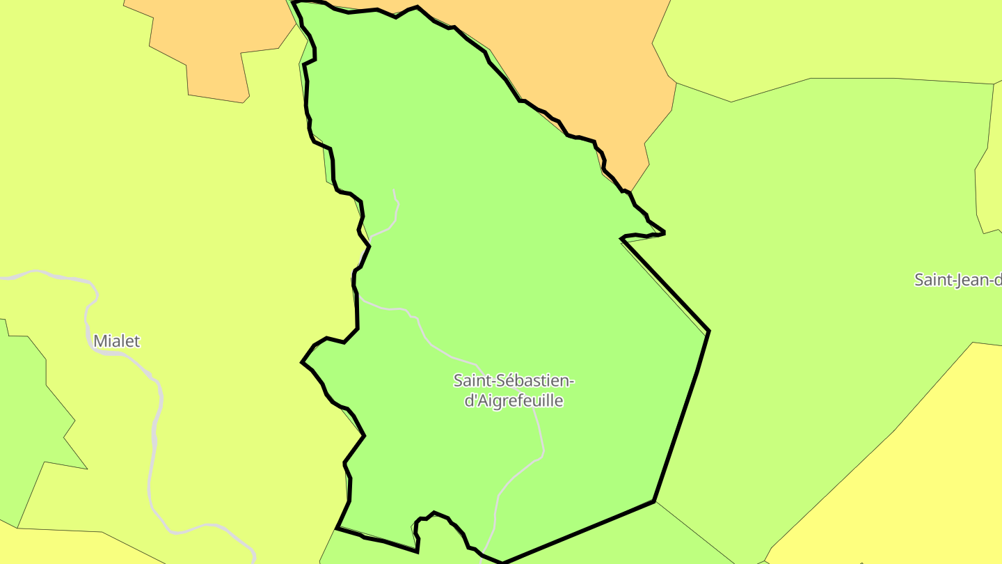 Carte des prix de l'immobilier Saint-Sébastien-d'Aigrefeuille
