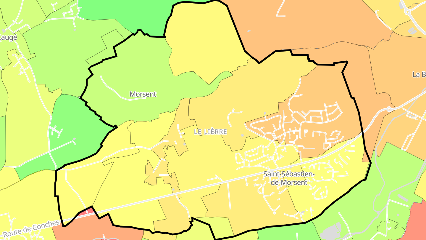 Carte des prix de l'immobilier Saint-Sébastien-de-Morsent
