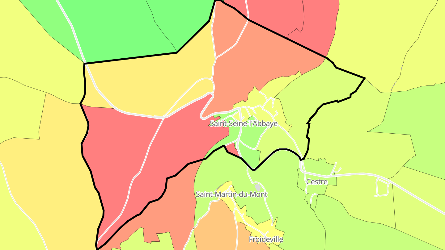 Carte des prix de l'immobilier Saint-Seine-l'Abbaye