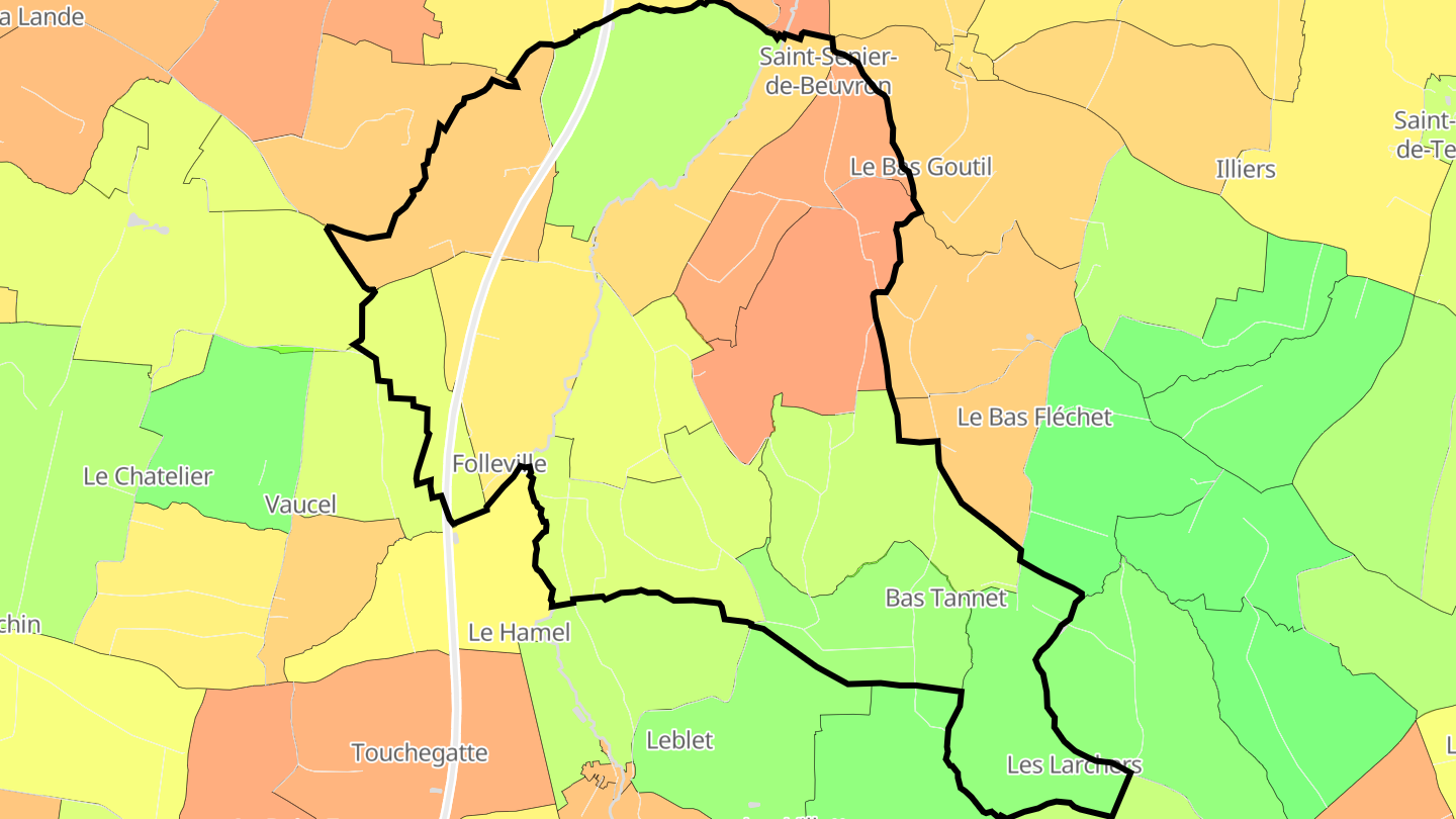 Carte des prix de l'immobilier Saint-Senier-de-Beuvron