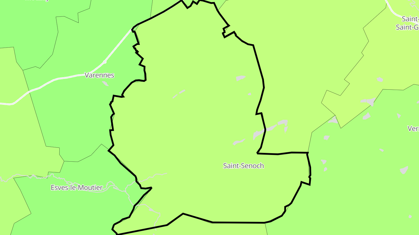 Carte des prix de l'immobilier Saint-Senoch