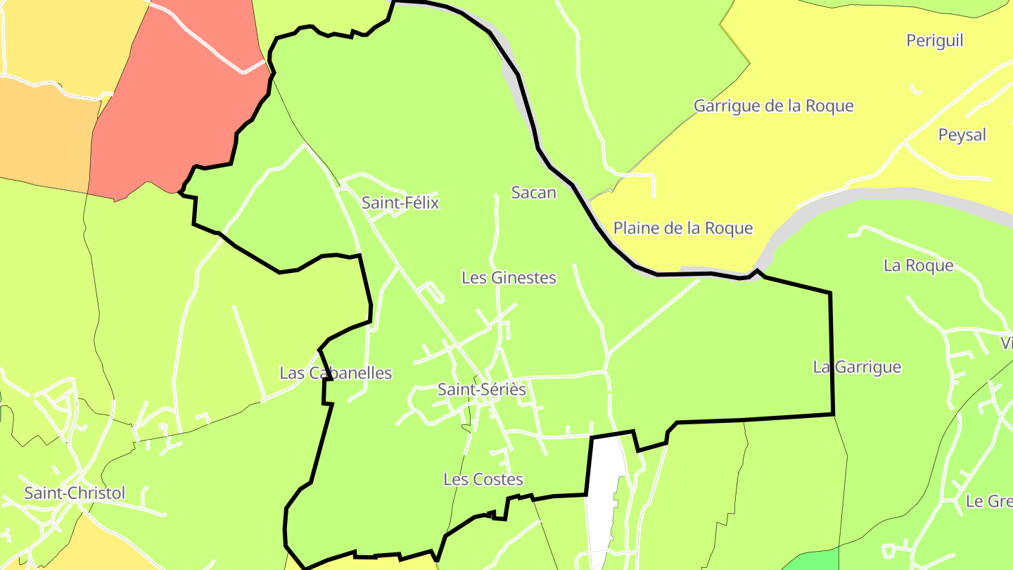 Carte des prix de l'immobilier Saint-Sériès