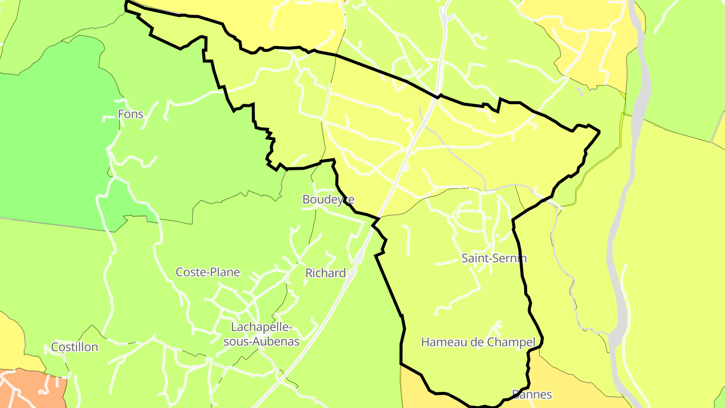 Carte des prix de l'immobilier Saint-Sernin