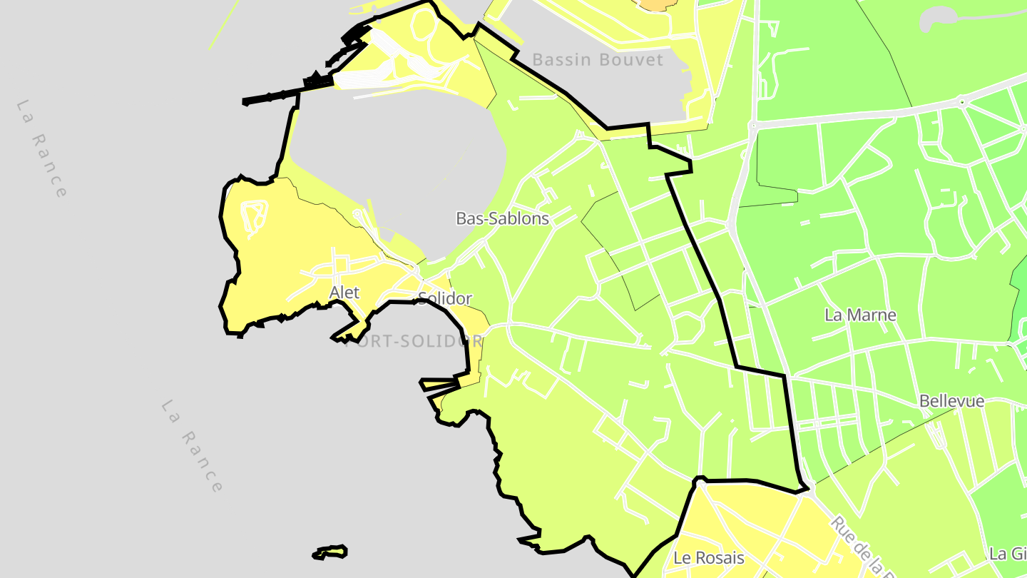 Carte des prix de l'immobilier Saint-Servan - Solidor