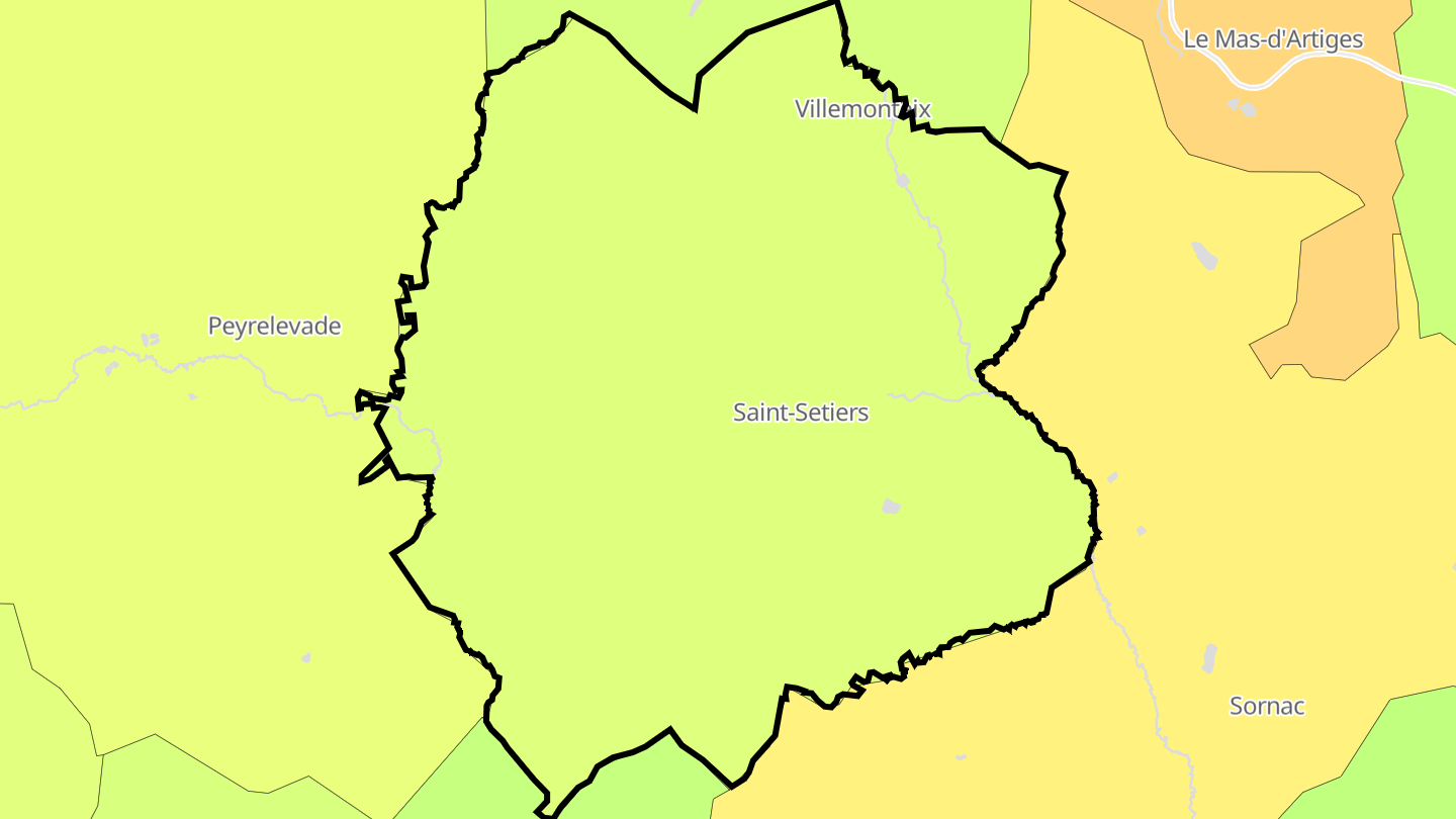 Carte des prix de l'immobilier Saint-Setiers