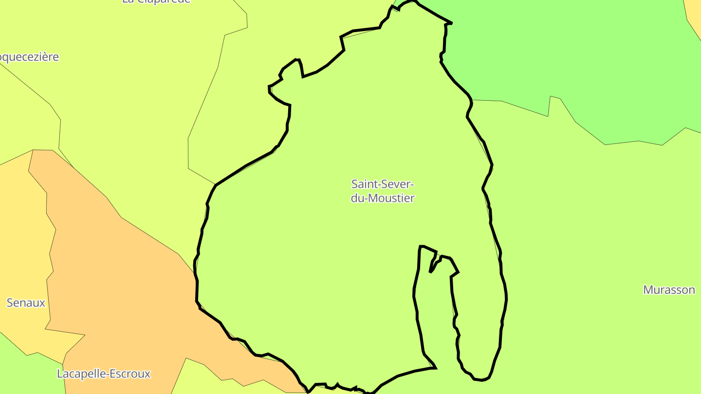 Carte des prix de l'immobilier Saint-Sever-du-Moustier