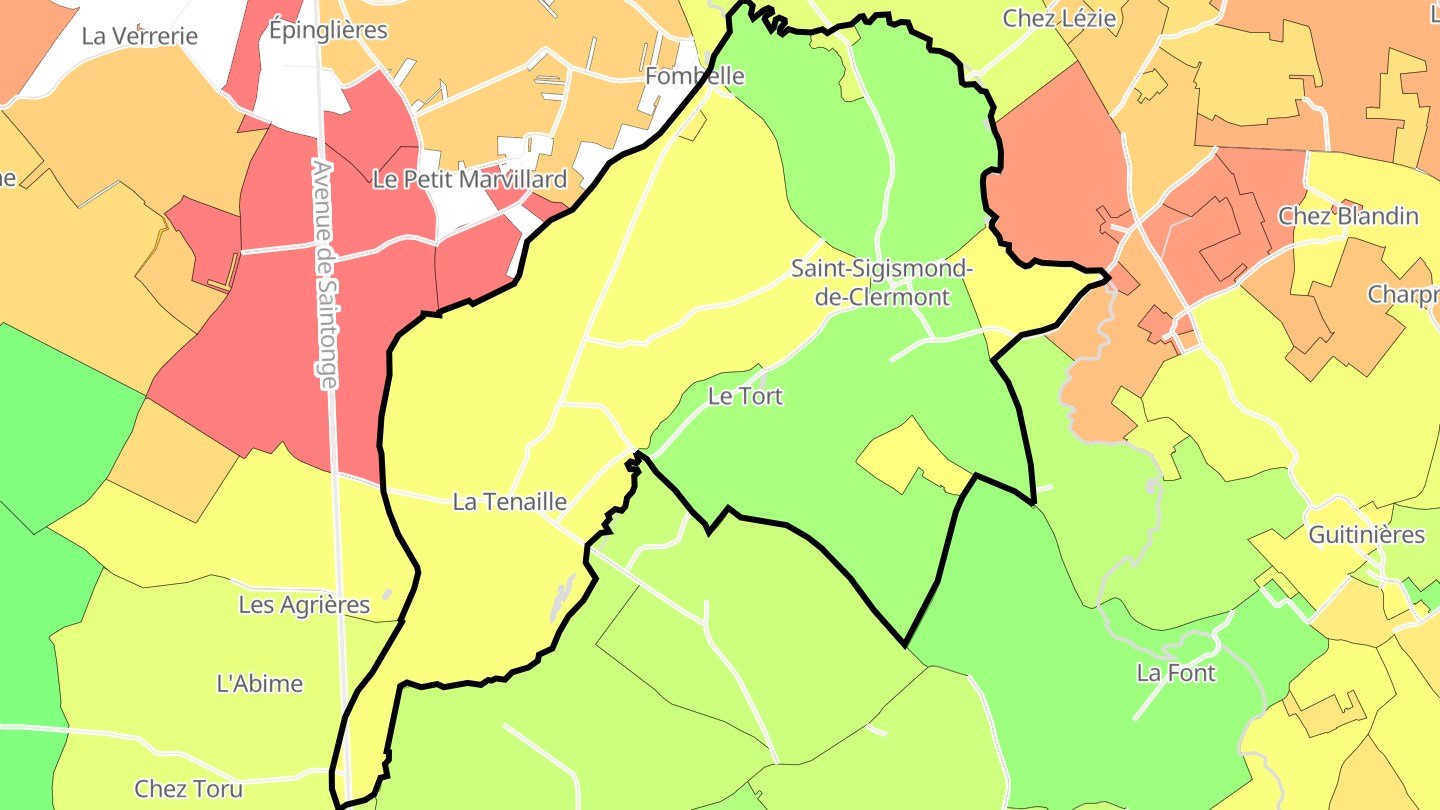 Carte des prix de l'immobilier Saint-Sigismond-de-Clermont
