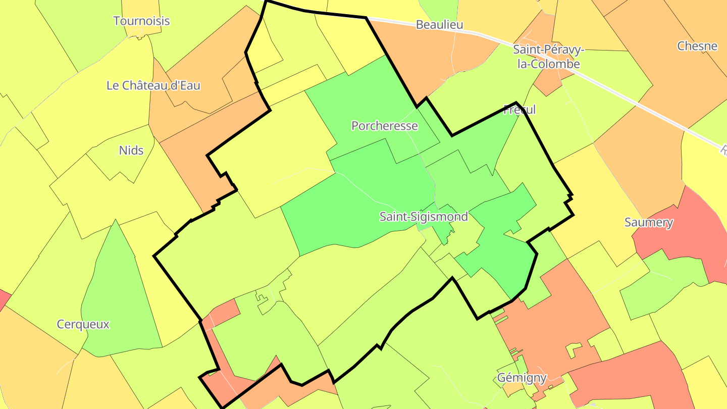 Carte des prix de l'immobilier Saint-Sigismond