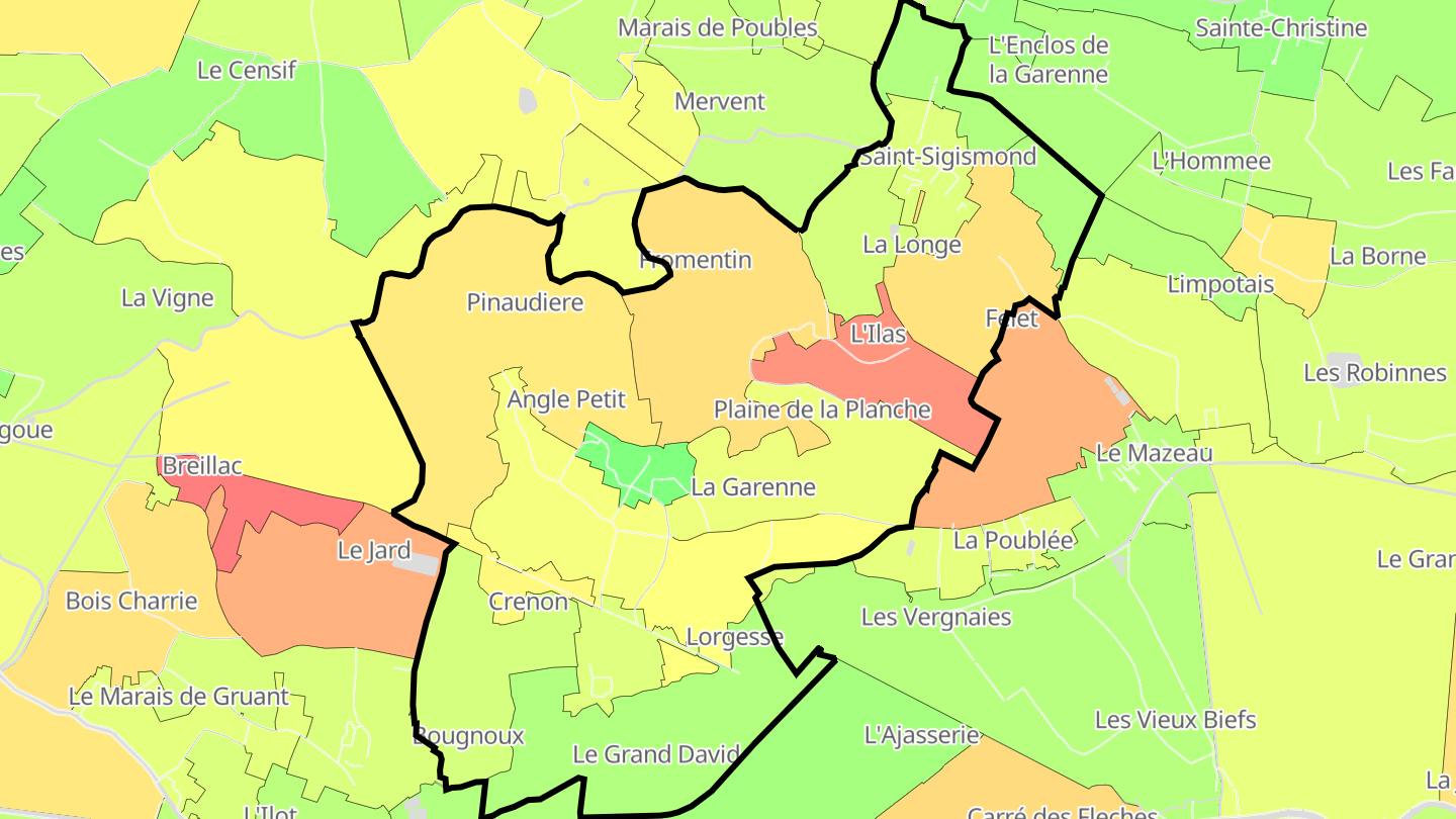 Carte des prix de l'immobilier Saint-Sigismond