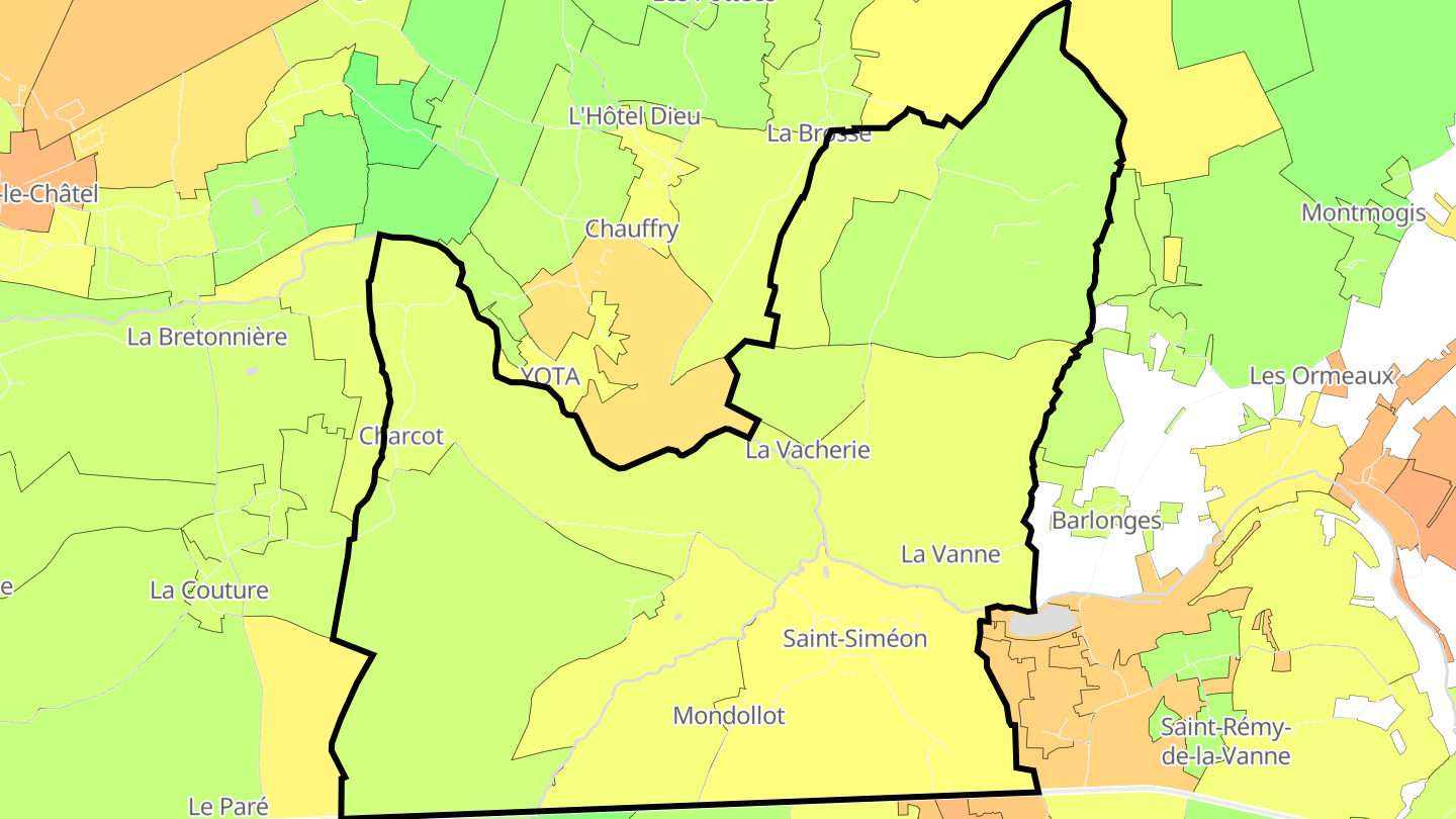 Carte des prix de l'immobilier Saint-Siméon