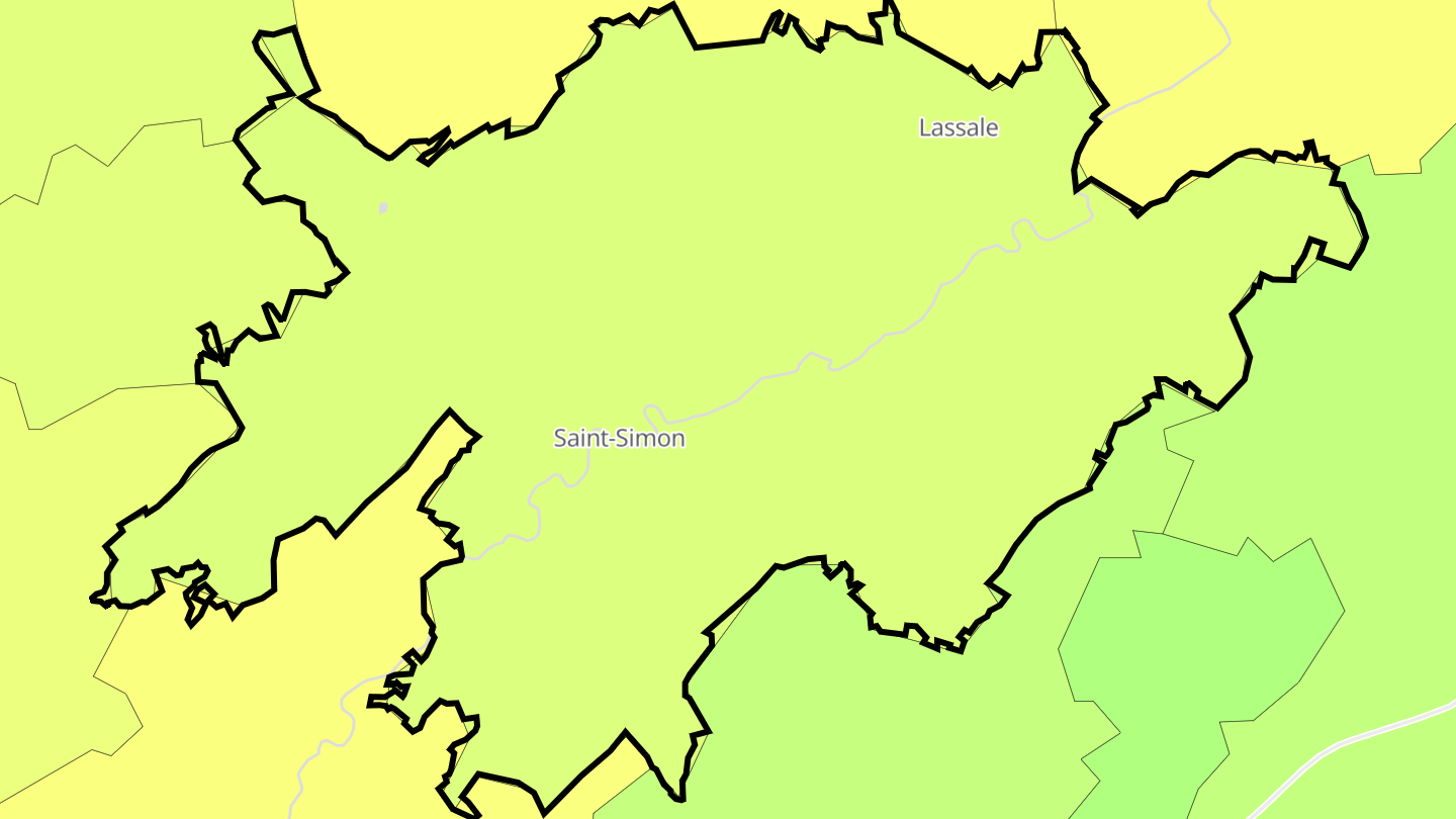 Carte des prix de l'immobilier Saint-Simon