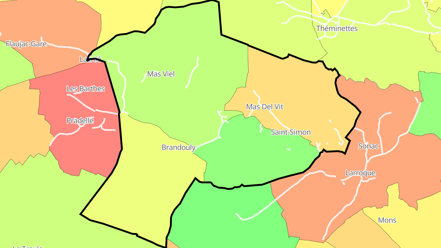 Carte des prix de l'immobilier Saint-Simon