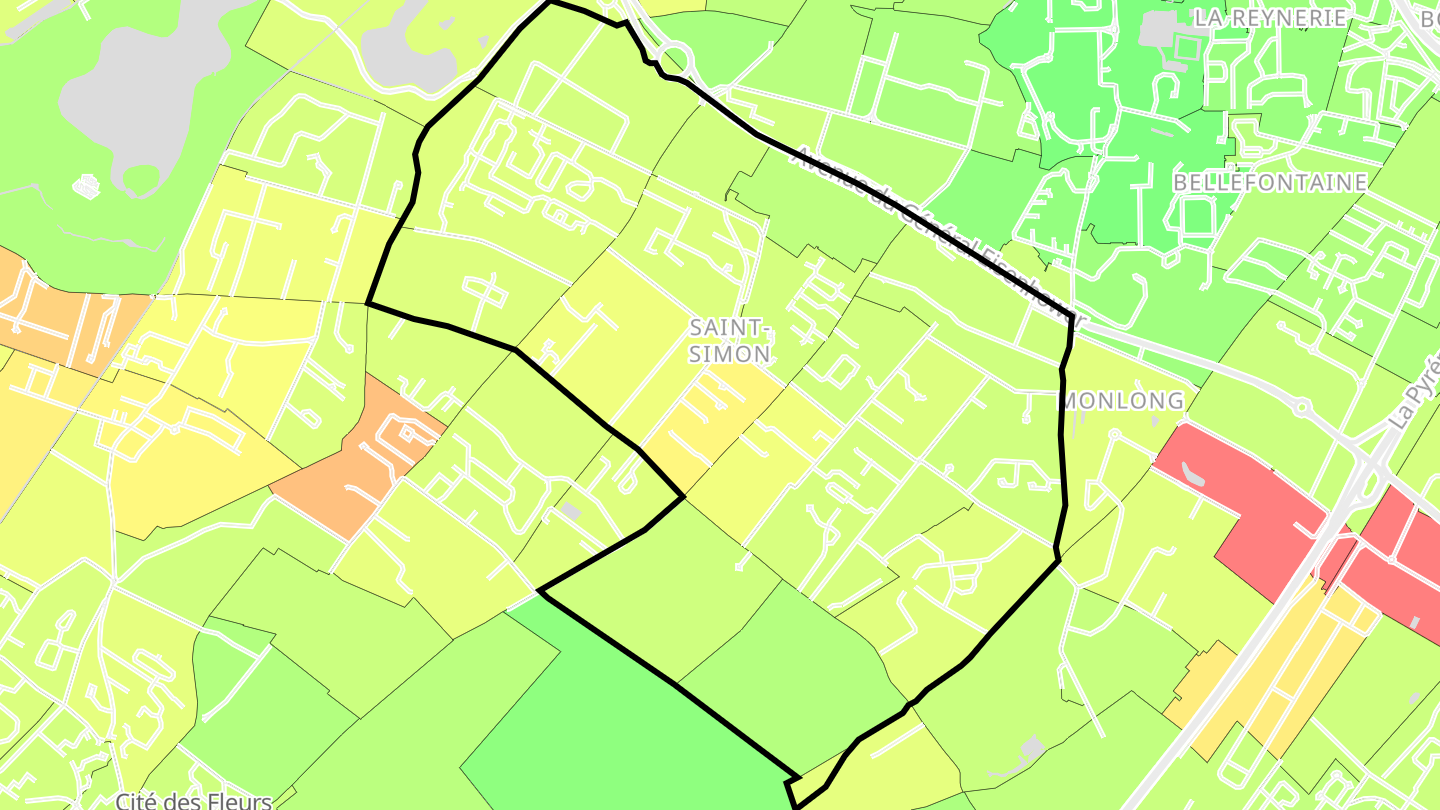 Carte des prix de l'immobilier Saint-Simon