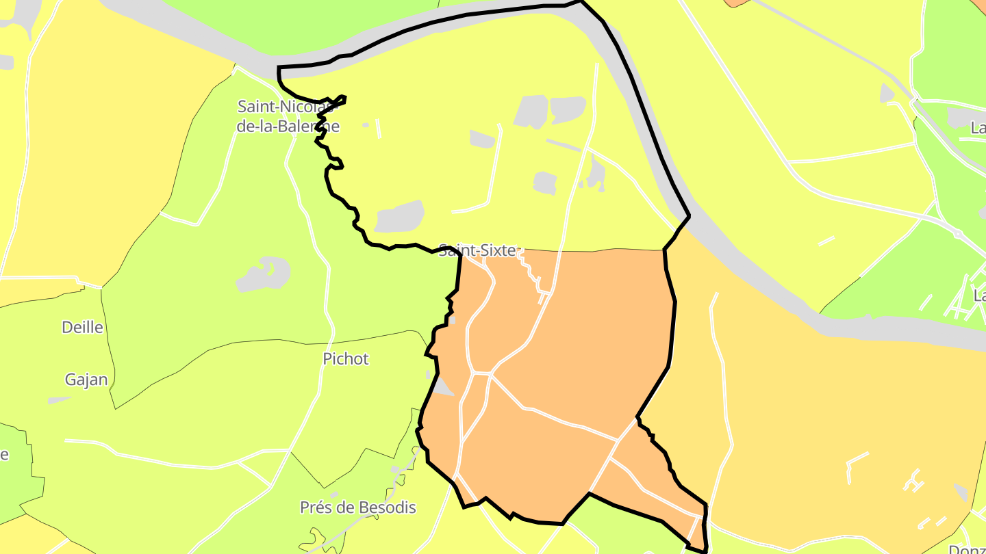Carte des prix de l'immobilier Saint-Sixte