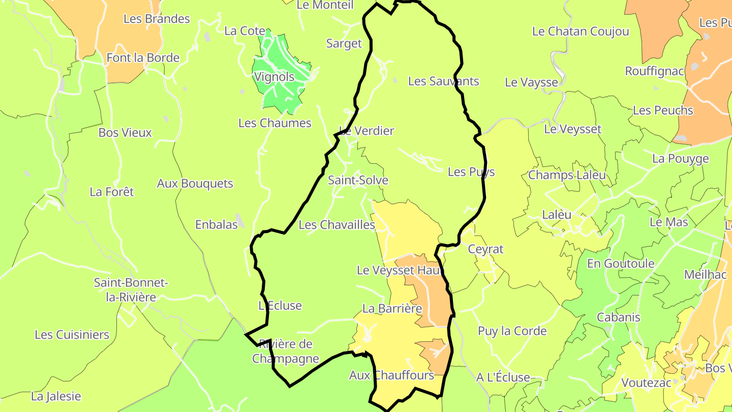 Carte des prix de l'immobilier Saint-Solve