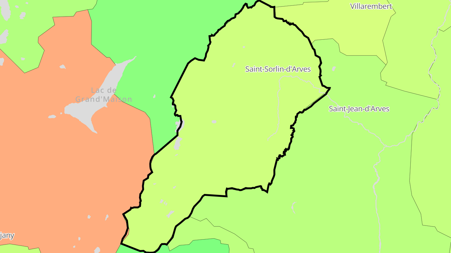 Carte des prix de l'immobilier Saint-Sorlin-d'Arves