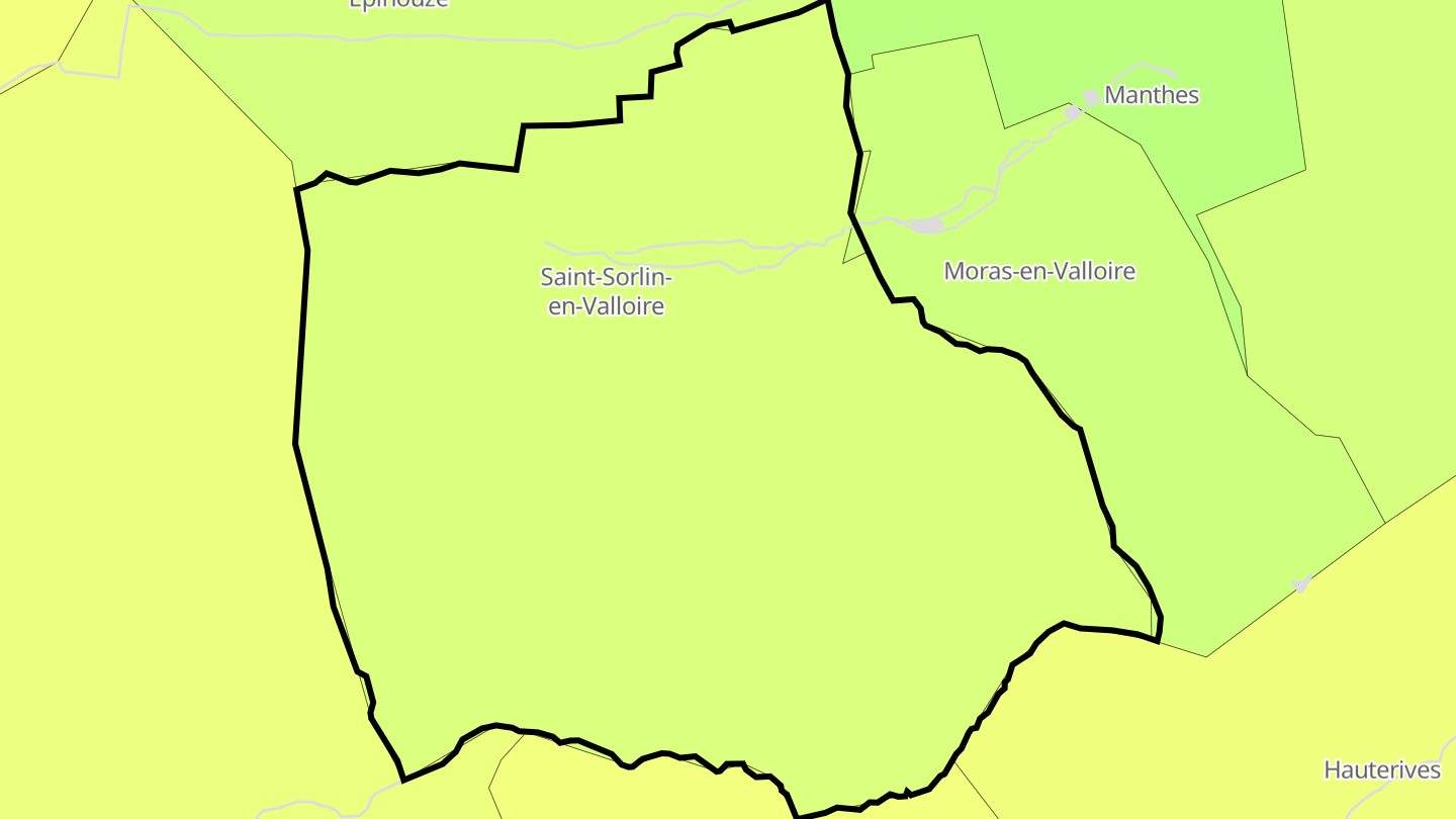 Carte des prix de l'immobilier Saint-Sorlin-en-Valloire