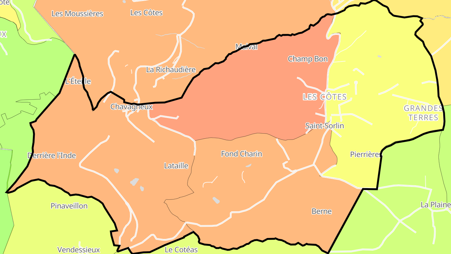 Carte des prix de l'immobilier Saint-Sorlin